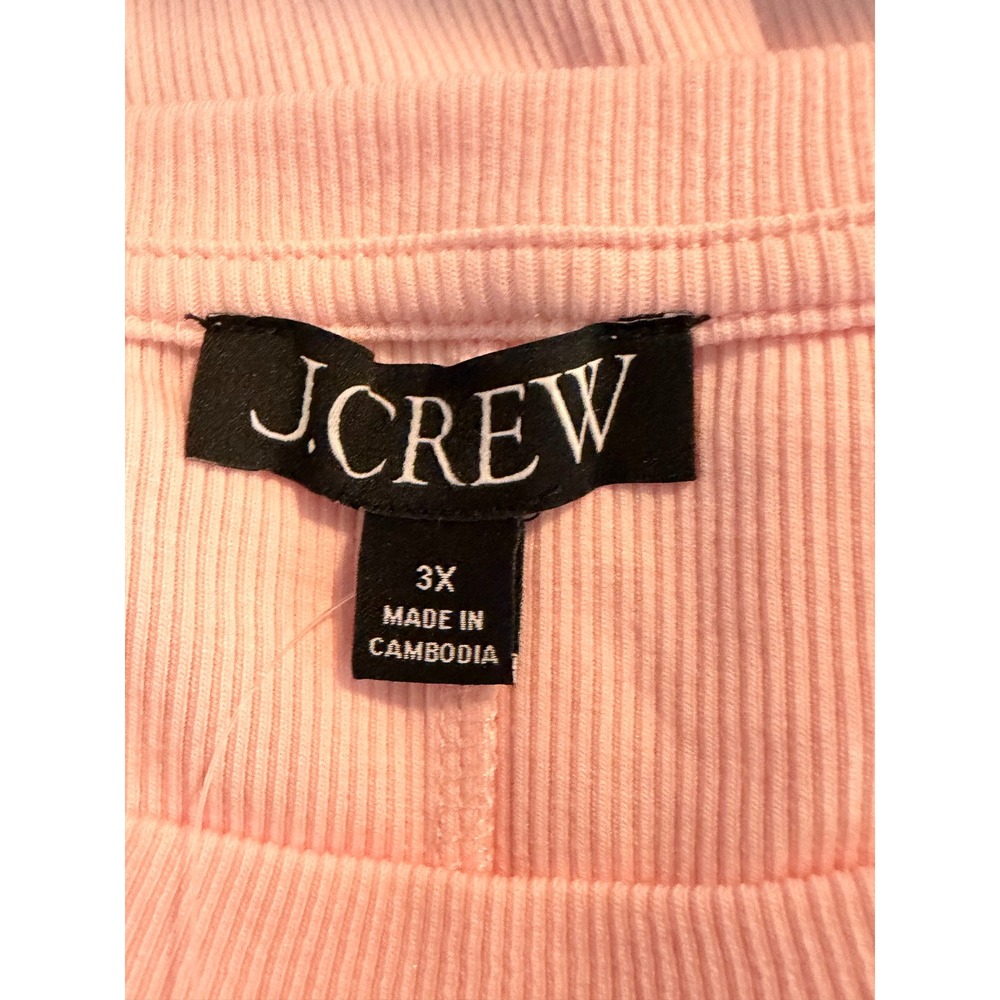 J. Crew Perfect Rib Long Sleeve Tee Washed Out Pink Ribbed Knit 3X - Picture 6 of 11